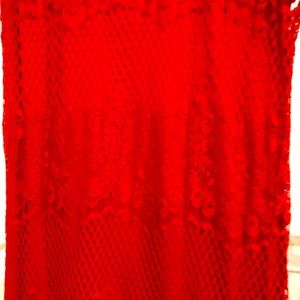 Long orange lacy dress